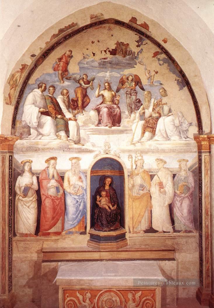 Trinité et Six Saints 1521 Renaissance Pietro Perugino Peintures à l'huile